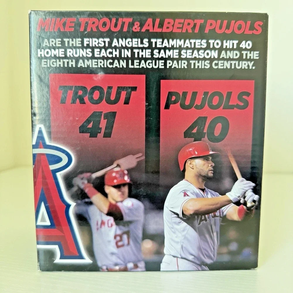 Mike Trout Albert Pujols Double Bobblehead LA Angels Super Stars SGA 2016 New Bo
